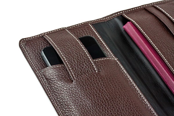 Reisebrieftasche PREMIUM LEDER SOFT GRAIN dunkelbraun (genarbt)