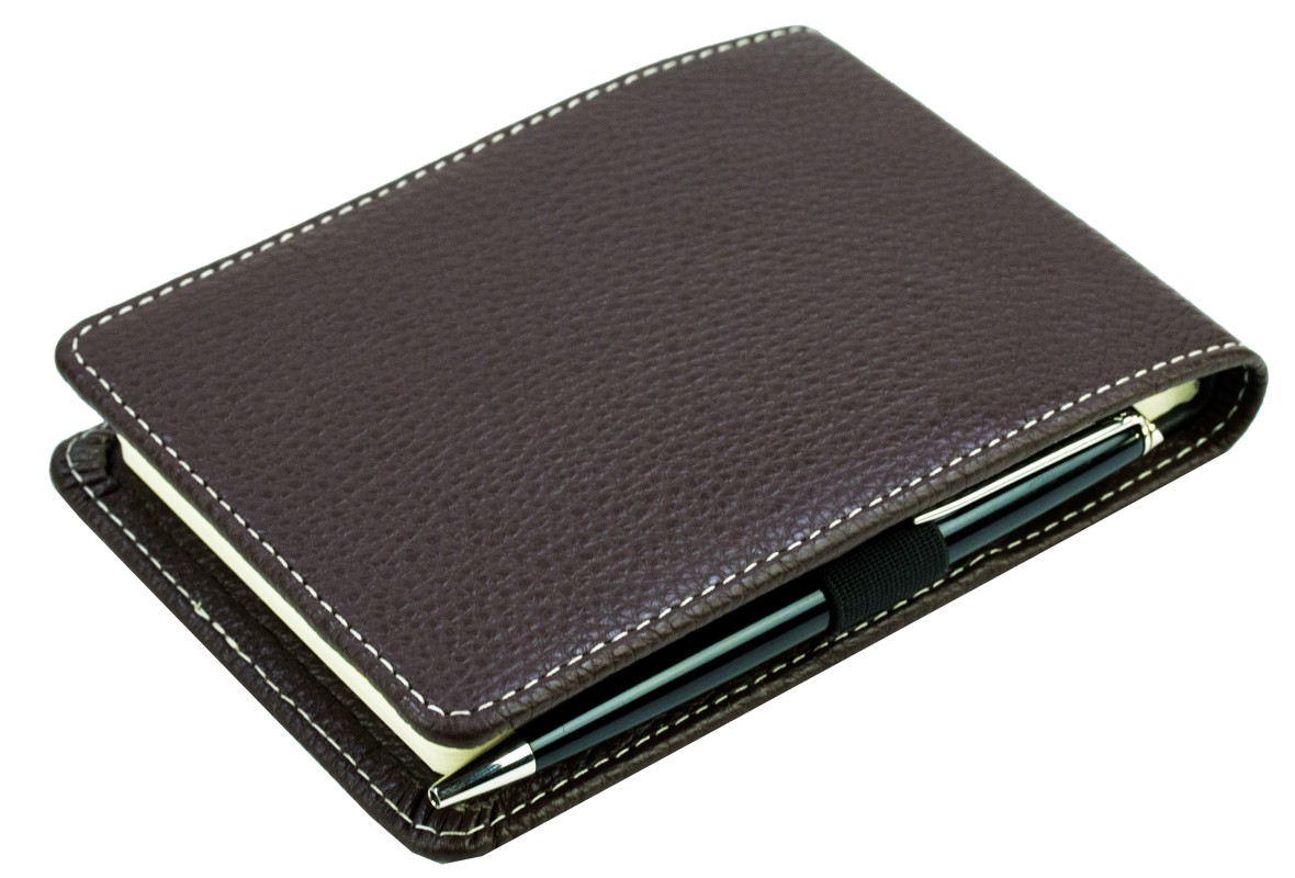 Notizblock Pocket Format | Echtleder | SOFTGRAIN dunkelbraun