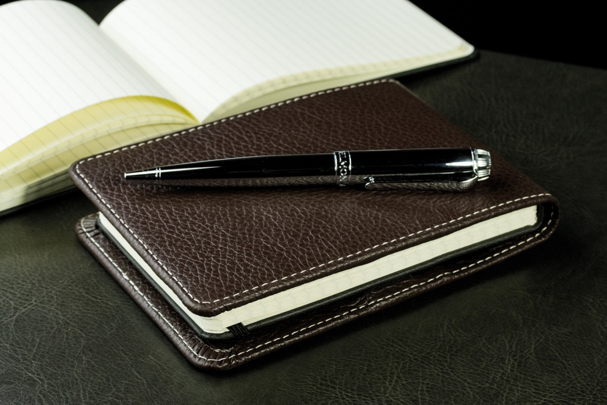 Notizblock Pocket Format | Echtleder | SOFTGRAIN dunkelbraun
