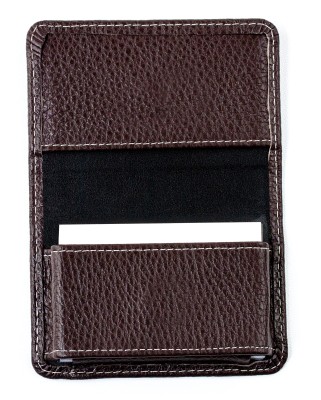 Visitenkartenetui XXL mit Magnetverschluß PREMIUM LEDER SOFTGRAIN dunkelbraun (genarbt)