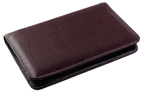 Traveller Book / Reisedokumente Mappe PREMIUM LEDER SOFTGRAIN dunkelbraun (genarbt) - RFID Protected