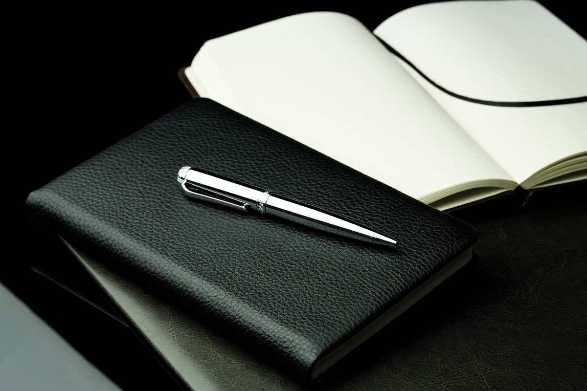 Notizbuch DIN A5 schmal (gebunden) | Echtleder | SOFTGRAIN schwarz