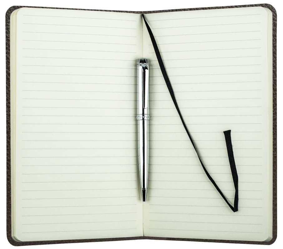 Notizbuch DIN A5 schmal (gebunden) | Echtleder | SOFTGRAIN dunkelbraun