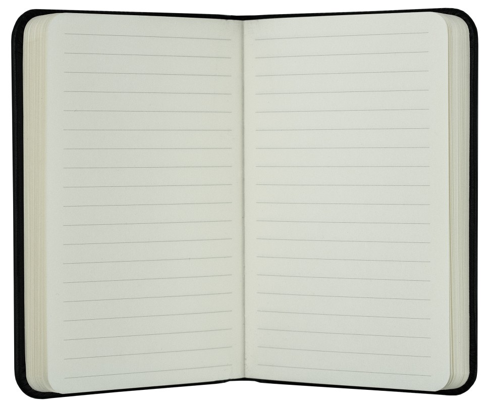 Notizbuch Pocket Format (gebunden) | Echtleder | SOFTGRAIN schwarz