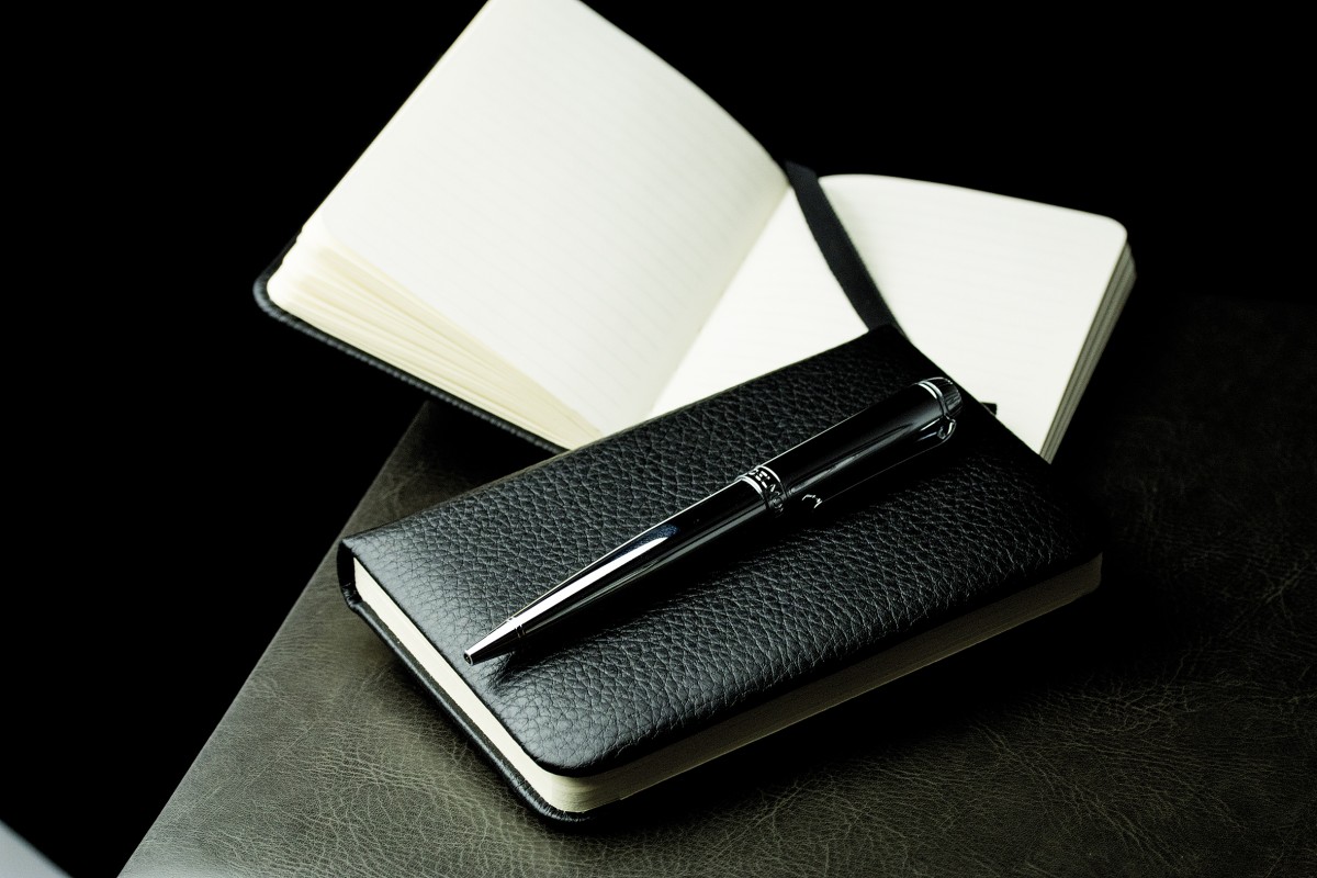 Notizbuch Pocket Format (gebunden) | Echtleder | SOFTGRAIN schwarz