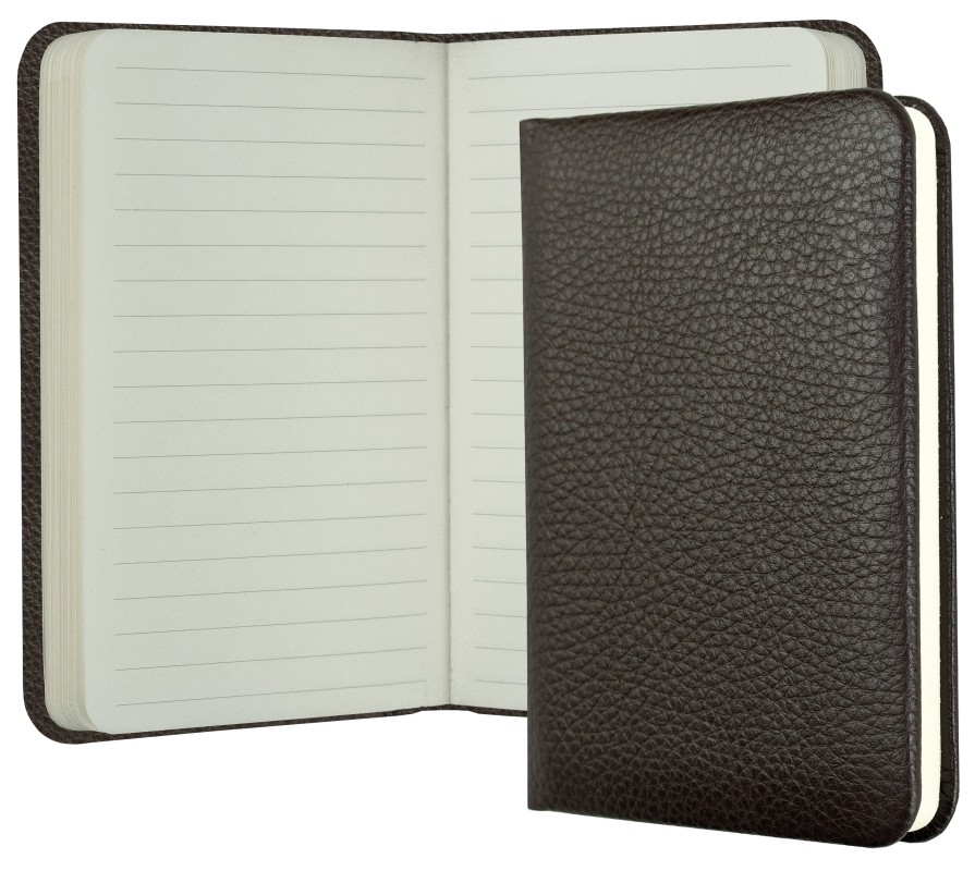 Notizbuch Pocket Format (gebunden) | Echtleder | SOFTGRAIN dunkelbraun