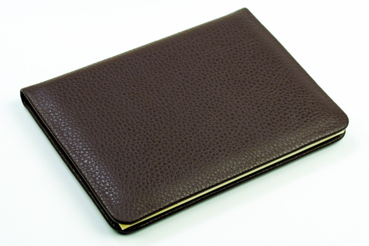 Adressbuch DIN A6+ (gebunden) | Echtleder | SOFTGRAIN dunkelbraun