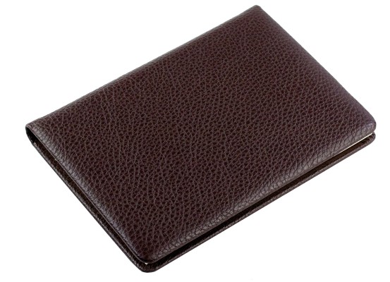 Adressbuch DIN A6 (gebunden) PREMIUM LEDER SOFTGRAIN dunkelbraun (genarbt)