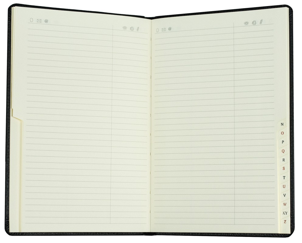 Adressbuch DIN A5 (gebunden) | Echtleder | SOFTGRAIN schwarz