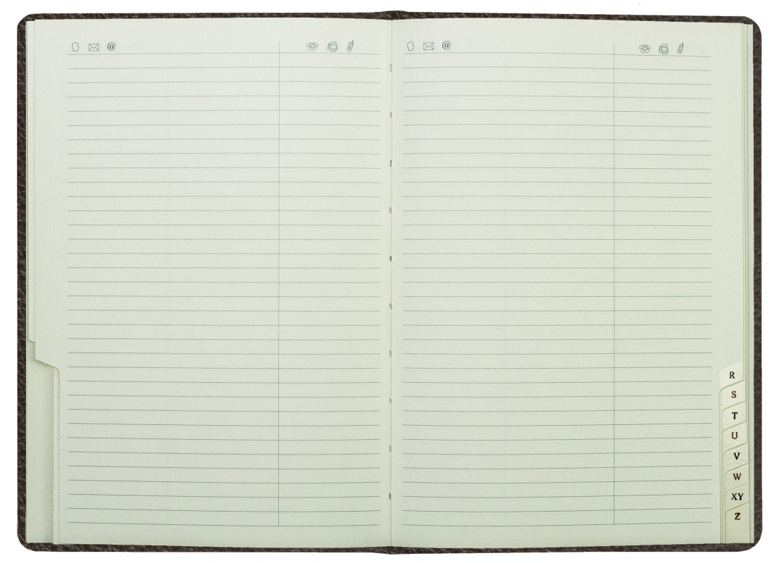 Adressbuch DIN A5 (gebunden) | Echtleder | SOFTGRAIN dunkelbraun