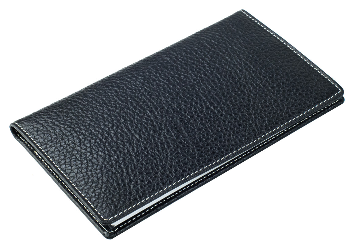 Leporello Faltkalender deutsch 2027 PREMIUM LEDER SOFT GRAIN schwarz (genarbt)