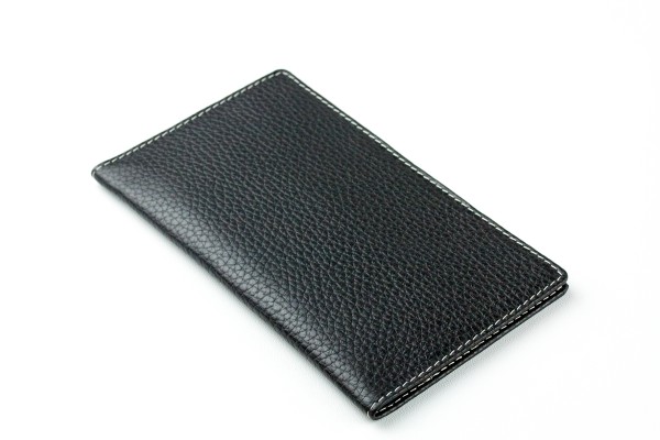 Leporello Faltkalender deutsch 2026 PREMIUM LEDER SOFT GRAIN schwarz (genarbt)