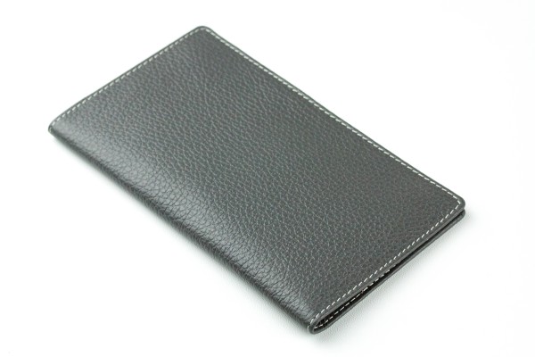 Leporello Faltkalender deutsch 2025 + 2026 - PREMIUM LEDER SOFT GRAIN grau (genarbt)