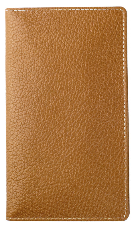 Leporello Faltkalender deutsch 2027 PREMIUM LEDER SOFT GRAIN hellbraun (genarbt)