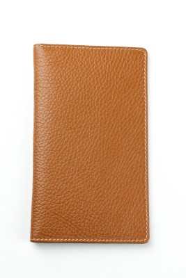 Leporello Faltkalender deutsch 2025 + 2026 - PREMIUM LEDER SOFT GRAIN hellbraun (genarbt)