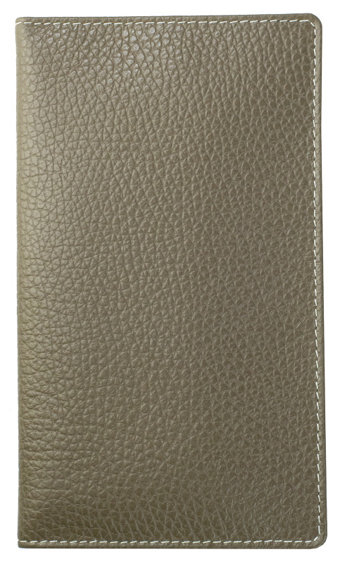 Leporello Faltkalender deutsch 2027 PREMIUM LEDER SOFT GRAIN taupe (genarbt)
