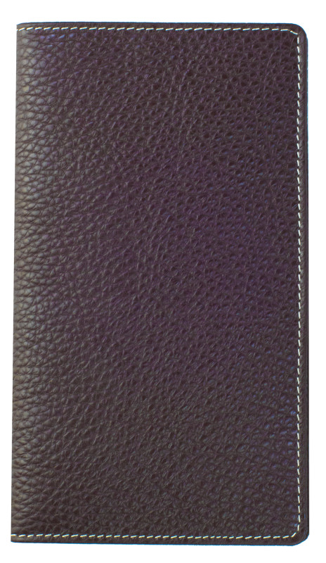 Leporello Faltkalender deutsch 2027 PREMIUM LEDER SOFT GRAIN dunkelbraun (genarbt)