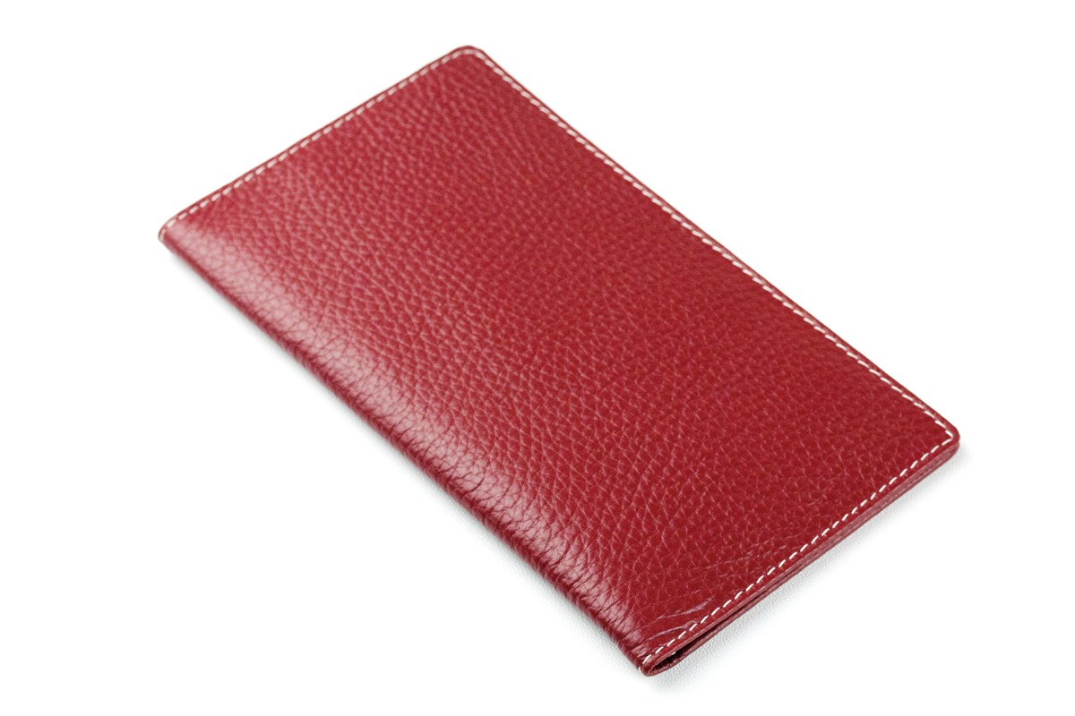 Leporello Faltkalender deutsch 2026 + 2027 PREMIUM LEDER SOFT GRAIN rot (genarbt)