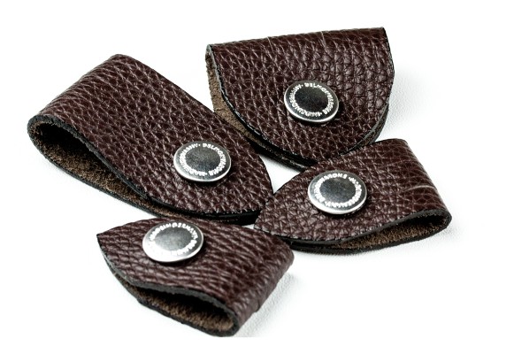 Kabel Organizer Set - Kabelbinder 4-teilig PREMIUM LEDER Soft Grain dunkelbraun