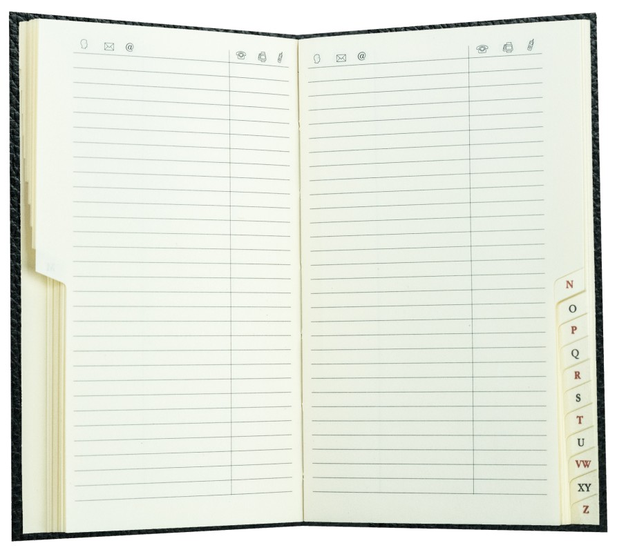 Adressbuch Pocket Format (gebunden) | Echtleder | SOFTGRAIN schwarz