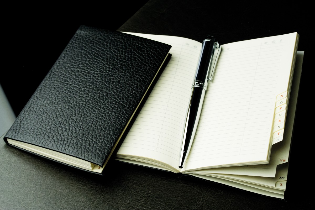 Adressbuch Pocket Format (gebunden) | Echtleder | SOFTGRAIN schwarz