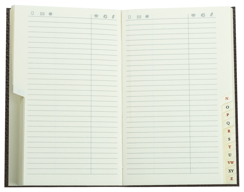 Adressbuch Pocket Format (gebunden) | Echtleder | SOFTGRAIN dunkelbraun