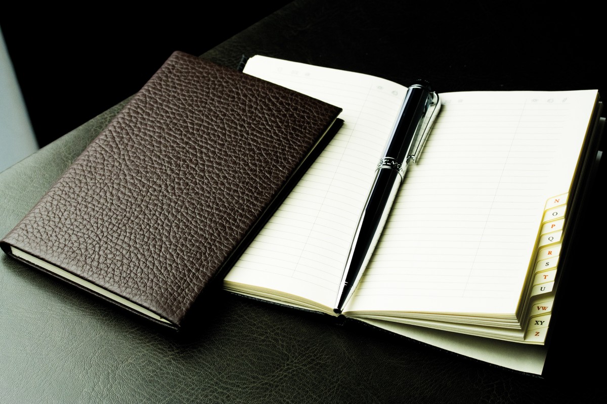 Adressbuch Pocket Format (gebunden) | Echtleder | SOFTGRAIN dunkelbraun