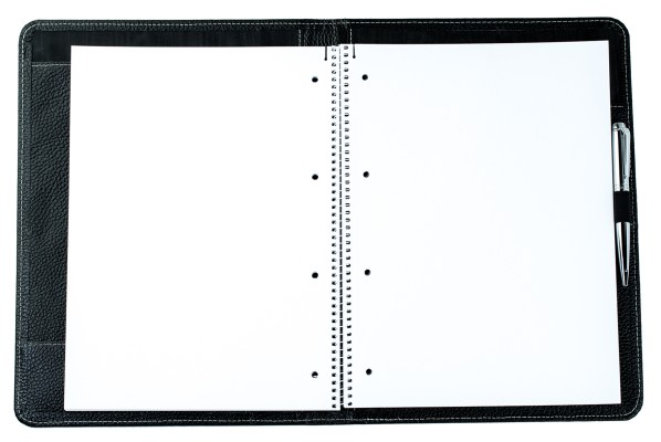 Schreibmappe DIN A4 mit Collegeblock PREMIUM SOFTGRAIN schwarz (genarbt)