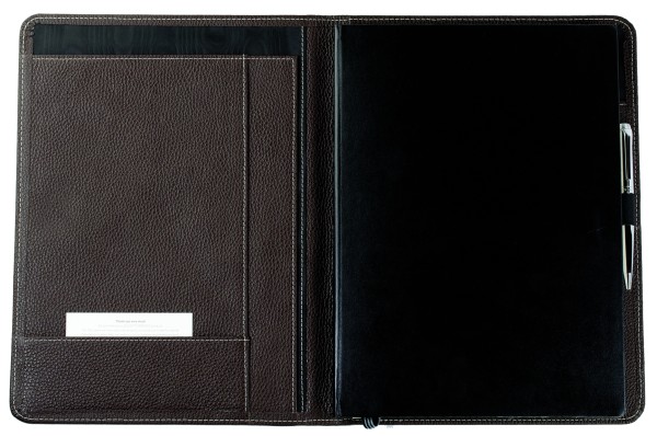 Notizbuch DIN A4+ (auswechselbar) PREMIUM LEDER SOFTGRAIN  dunkelbraun (genarbt)
