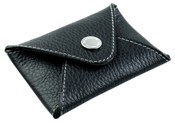 Night Out Wallet / Mini Börse / Kartenetui PREMIUM LEDER SOFTGRAIN schwarz (genarbt)