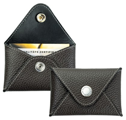 Night Out Wallet / Mini Börse / Kartenetui PREMIUM LEDER SOFTGRAIN dunkelbraun (genarbt)