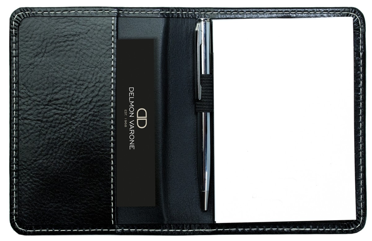 Notizblock DIN A7 | Echtleder | VINTAGE schwarz