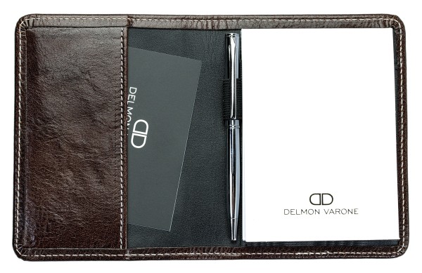 Memoblock DIN A7 PREMIUM LEDER VINTAGE Anilin marronebraun