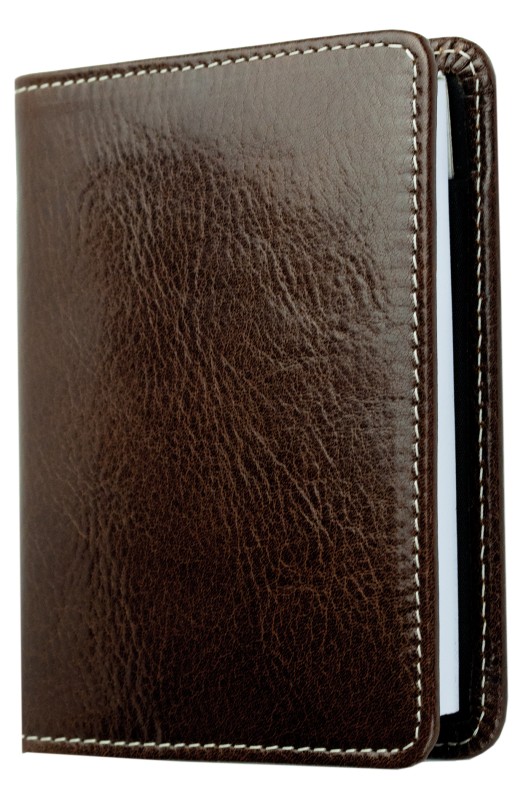 Notizblock DIN A7 | Echtleder | VINTAGE dunkelbraun