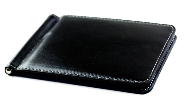 Dollar Clip Börse PREMIUM LEDER VINTAGE Anilin schwarz - RFID Protected