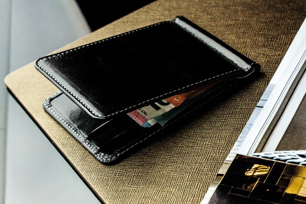 Dollar Clip Börse PREMIUM LEDER VINTAGE Anilin schwarz - RFID Protected