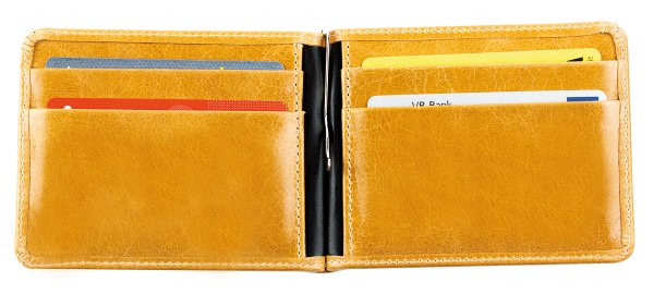 Dollar Clip Börse PREMIUM LEDER VINTAGE Anilin cuoiobraun - RFID Protected