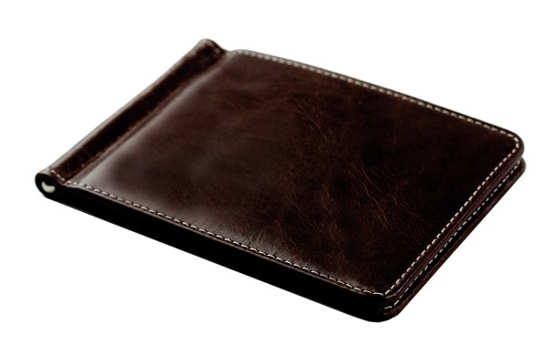 Dollar Clip Börse PREMIUM LEDER VINTAGE Anilin marronebraun - RFID Protected