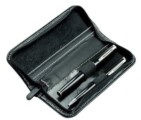 RV-Schreibgeräteetui PREMIUM LEDER VINTAGE Anilin schwarz