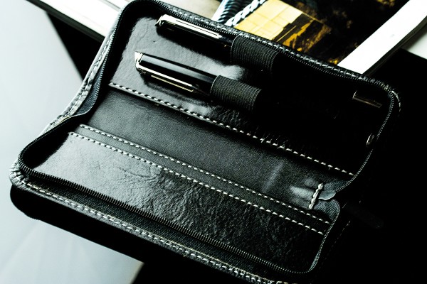 RV-Schreibgeräteetui PREMIUM LEDER VINTAGE Anilin schwarz