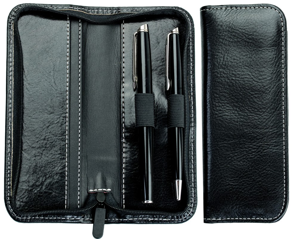 RV-Schreibgeräteetui PREMIUM LEDER VINTAGE Anilin schwarz