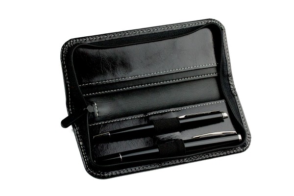 RV-Schreibgeräteetui PREMIUM LEDER VINTAGE Anilin schwarz