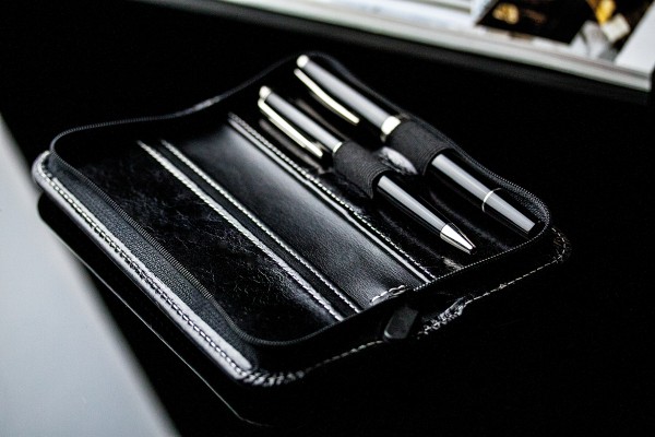 RV-Schreibgeräteetui PREMIUM LEDER VINTAGE Anilin schwarz