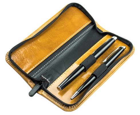 RV-Schreibgeräteetui PREMIUM LEDER VINTAGE Anilin cuoiobraun