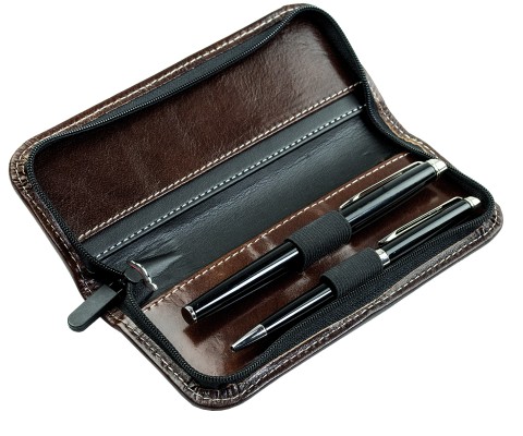 RV-Schreibgeräteetui PREMIUM LEDER VINTAGE Anilin marronebraun