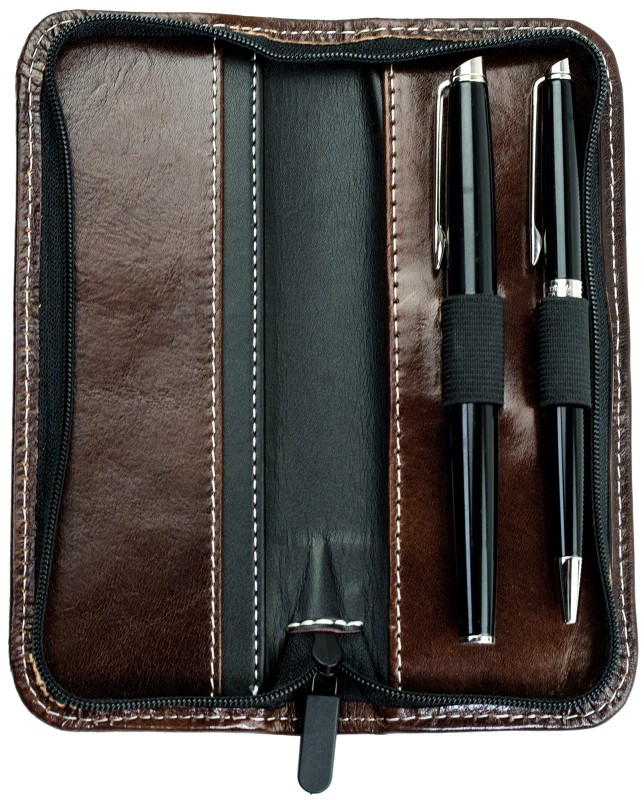 RV-Schreibgeräteetui PREMIUM LEDER VINTAGE Anilin marronebraun