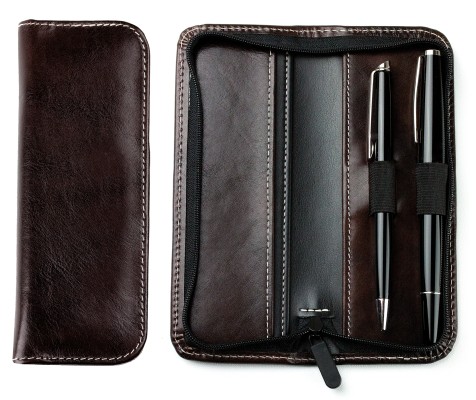RV-Schreibgeräteetui PREMIUM LEDER VINTAGE Anilin marronebraun