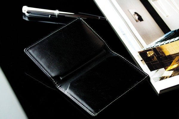 Visitenkartenetui PREMIUM LEDER VINTAGE Anilin schwarz