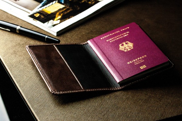 Reisepass / Impfausweis Etui PREMIUM LEDER VINTAGE Anilin marronebraun