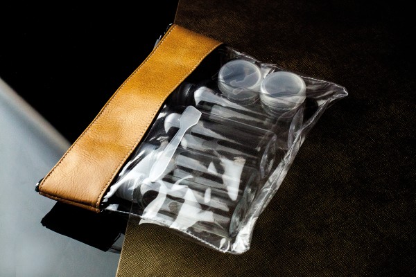 Flugbeutel mit Inhalt PREMIUM LEDER VINTAGE Anilin cuoiobraun